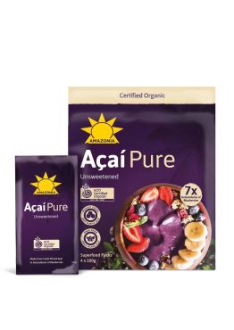 Amazonia Frozen Organic Acai Puree All Natural Unsweetened, 400 G