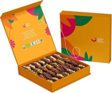 Happy Earth Organic Filled Dates - Vibrant Yellow, 500 Grams