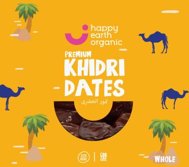 Happy Earth Organic Khidri Whole Dates, 500 Grams