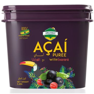 AMAZONAS4U Acai Puree All Natural Frozen 3.2 Kg Bucket