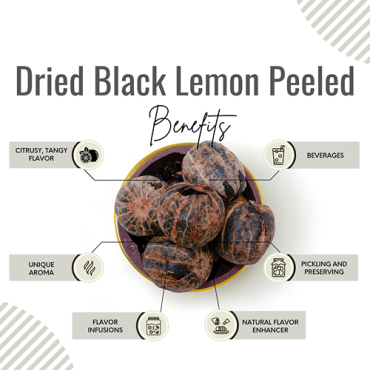 Awafi Mill Peeled Dried Black Lemon Whole Lemon 100gm
