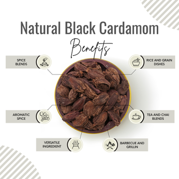 Awafi Mill Whole Black Cardamom Seeds Amomum subulatum 100gm