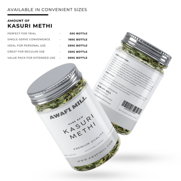 Awafi Mill Kasuri Methi Qasuri Methi Dried Fenugreek Leaves 100gm