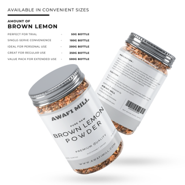 Awafi Mill BROWN LEMON POWDER Dried Lemon Peel Powder 100gm