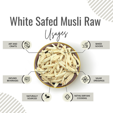 Awafi Mill Safed Musli Raw White Indian Spider plant 100gm