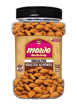 Mawa Unsalted Roasted Almonds (Plastic Jar), 500 g