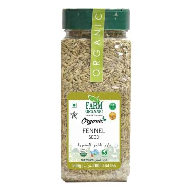 Farm Organic Gluten Free Fennel Seeds, 200G