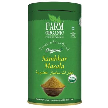 Farm Organic Gluten Free Sambhar Masala, 100G