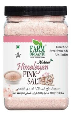 Farm Organic Gluten Free Natural Himalayan Pink Salt Powder, 500 g