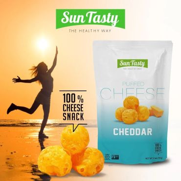 Sun Tasty Puffed Cheddar Cheese, 56 g