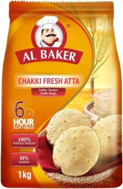 Al Baker Chakki Fresh Atta, 1Kg, 20 Pieces Per Carton
