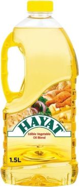 Hayat Vegetable Oil 1.5Ltr, 6 Pieces Per Carton