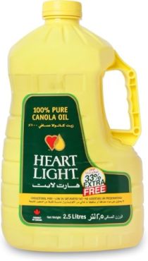 Heartlight Pure Canola Oil 2.5Ltr, 6 Pieces Per Carton