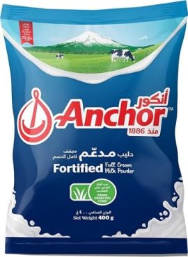 Anchor Milk Powder Pouch, 400 Gm, 24 Pieces Per Carton