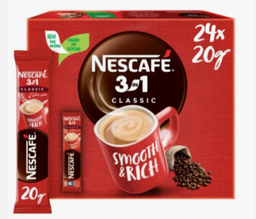 Nescafe 3In1 Classic Coffee Sticks 20 G X 24 Pack, 12 Pieces Per Carton