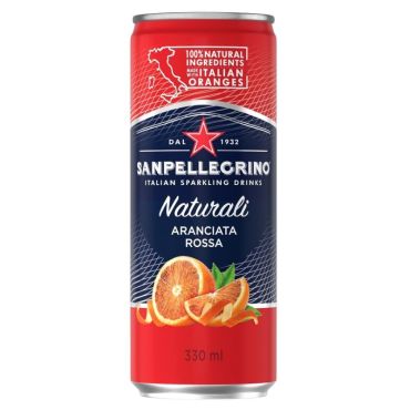 San Pellegrino Aranciata Rossa Sparkling Juice Can 330ml (24 X 330 ML)