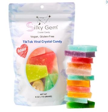 Silky Gem Sweet & Sour Bites TikTok Viral Crystal Candy Vegan, Gluten-Free 170g